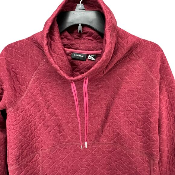 Marmot Sweatshirt Womens M Burgundy Red Annie Quilted Cowlneck Pullover Gorpcore - Picture 3 of 15
